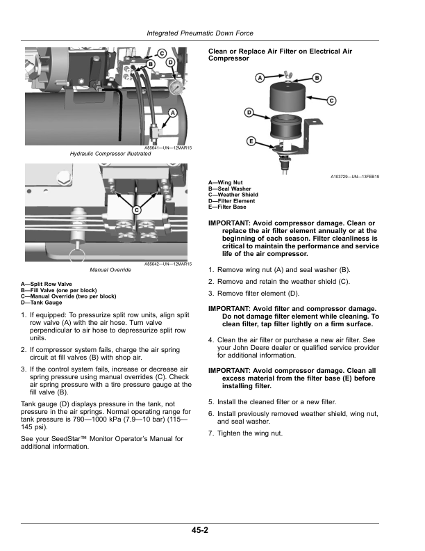 John Deere Deere/Orthman Planters with MaxEmerge 5 Seed Meters (790101-) Operator’s Manual (OMA125869) Workshop Guide