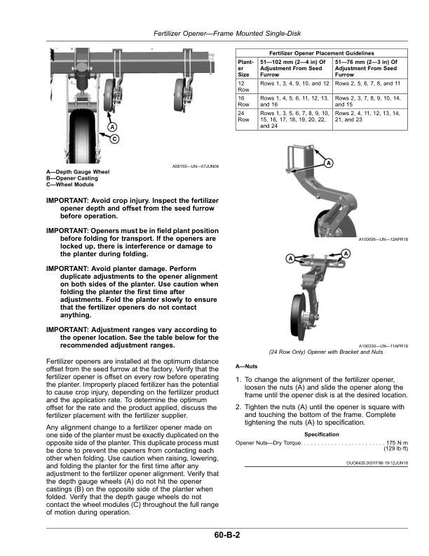 John Deere 1775NT MaxEmerge 5 Planter, Non-CCS (790101-794100) (North American) Operator’s Manual (OMA126049) Workshop Guide