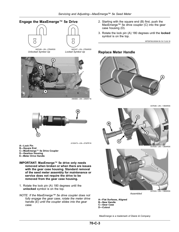 John Deere 1725NT Planter with ExactEmerge or MaxEmerge 5e (795101-800100) (Australian) Operator’s Manual (OMA129564) Workshop Guide