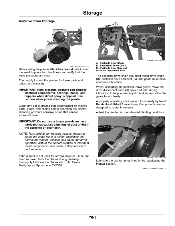 John Deere 1705, 1735 Integral Planters with MaxEmerge 5 (795101-) (North American) Operator’s Manual (OMA133152) Workshop Guide