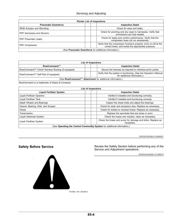 John Deere 1705 6X2 Twin-Row Planter with MaxEmerge 5 (795101-) (North American) Operator’s Manual (OMA133175) Workshop Guide
