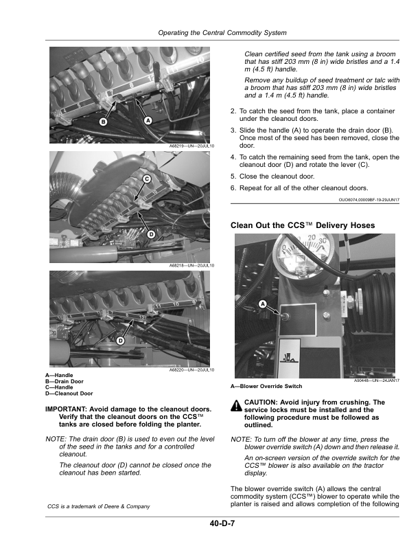 John Deere 1775NT Planters with ExactEmerge or MaxEmerge 5e (800101-) (North American) Operator’s Manual (OMA133330) Workshop Guide