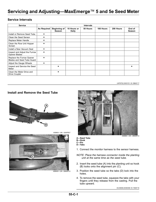 John Deere Precision Upgrades, Planter-Row Units, Fertilizer (North American) Operator’s Manual (OMA133442) Workshop Guide