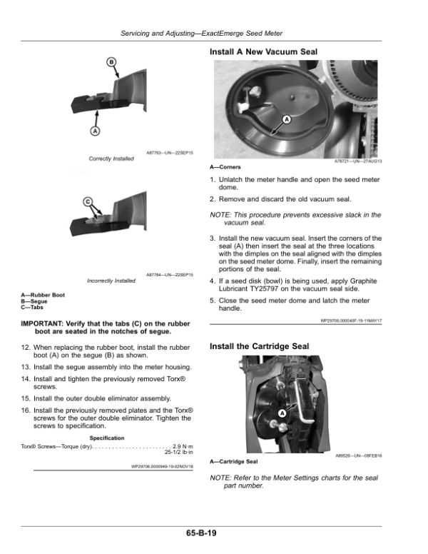 John Deere 1725NT Planter with ExactEmerge or MaxEmerge 5e (800101-) (North American) Operator’s Manual (OMA137734) Workshop Guide
