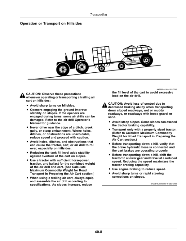 John Deere C350L, C350T, C400L, C400T, C500L, C500T, C550L, C550T Air Cart (805101-810100) (North America Edition) Operator’s Manual (OMA139301) Workshop Guide