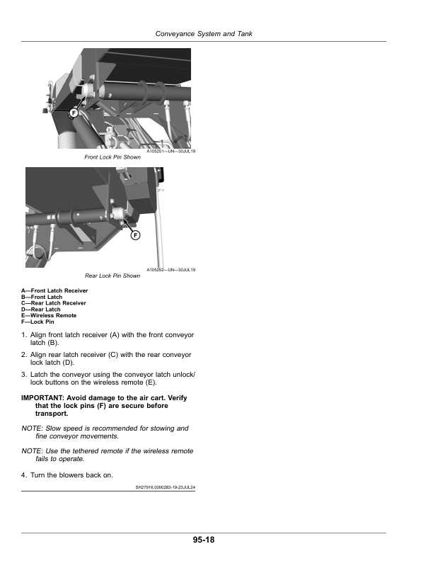 John Deere C650L, C650T, C850T Air Cart (810101-) (North American) Operator’s Manual (OMA142680) Workshop Guide