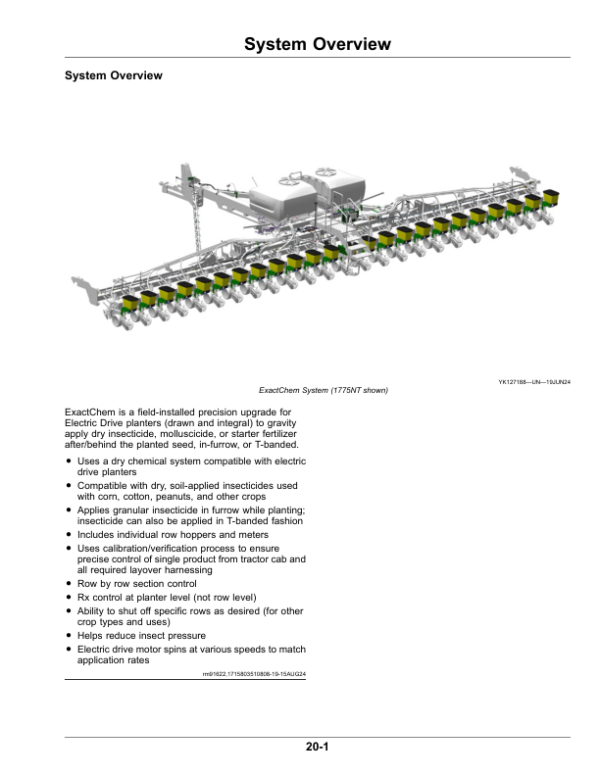 John Deere Precision Upgrades – Planters, ExactChem (Electric Drive Insecticide System) Operator’s Manual (OMA142861) Workshop Guide