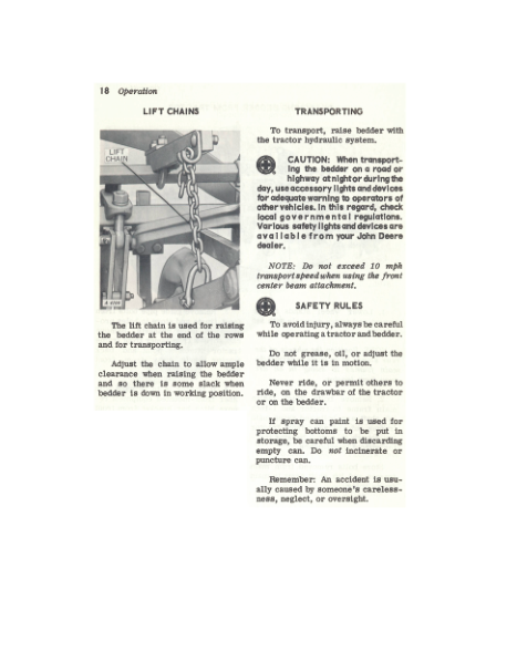 John Deere F400AH Series Front-Mounted Integral Bedders Operator’s Manual (OMA15631) Workshop Guide