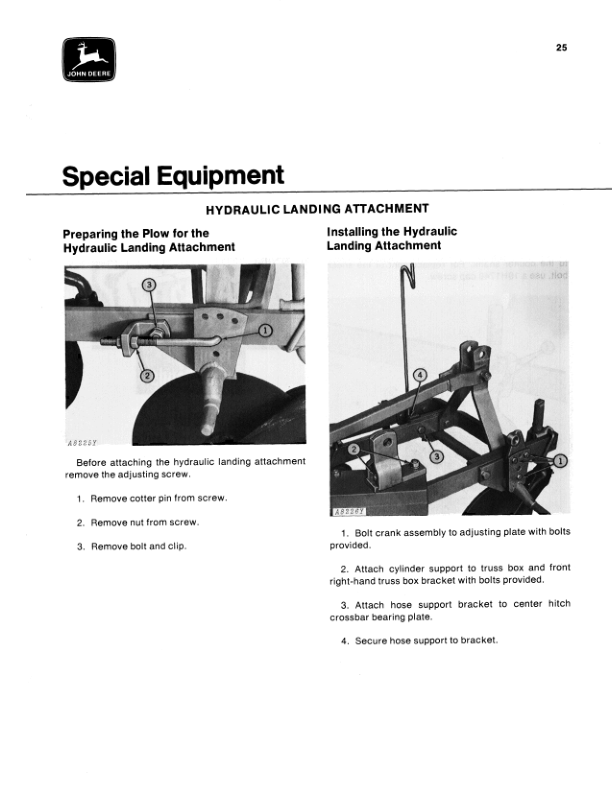 John Deere 1150, 1250 Integral Moldboard Plows Operator’s Manual (OMA22704) Workshop Guide