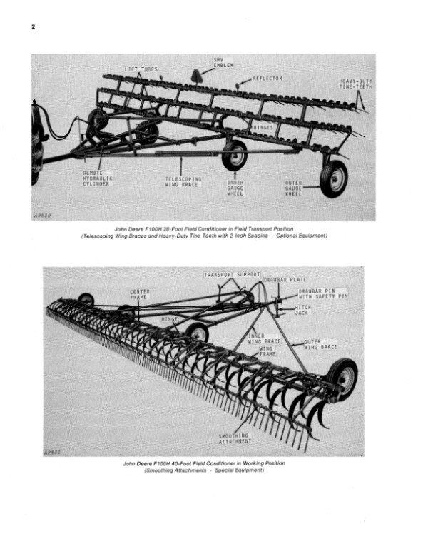 John Deere F100H Series Field Conditioner Operator’s Manual (OMA22851) Workshop Guide