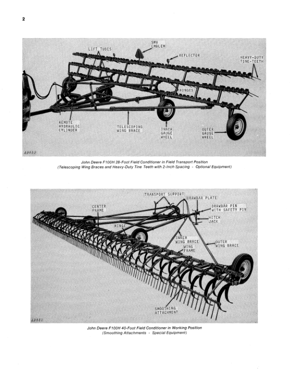 John Deere F100H Series Field Conditioner Operator’s Manual (OMA22851) Workshop Guide