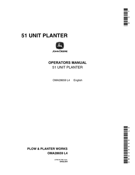 John Deere 51 Unit Planter Operator’s Manual (OMA28659) Workshop Guide