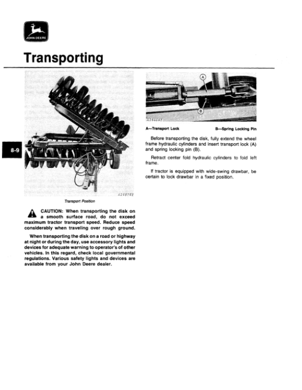 John Deere 220 Center-Fold Power Flex Disk (023681-) Operator’s Manual (OMA37725) Workshop Guide