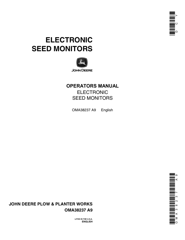 John Deere Electronic Seed Monitor Operator’s Manual (OMA38237) Workshop Guide