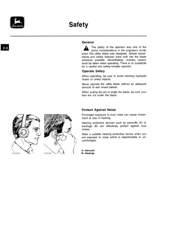 John Deere 423 Front Mounted Utility Blade Operator’s Manual (OMA39583) Workshop Guide