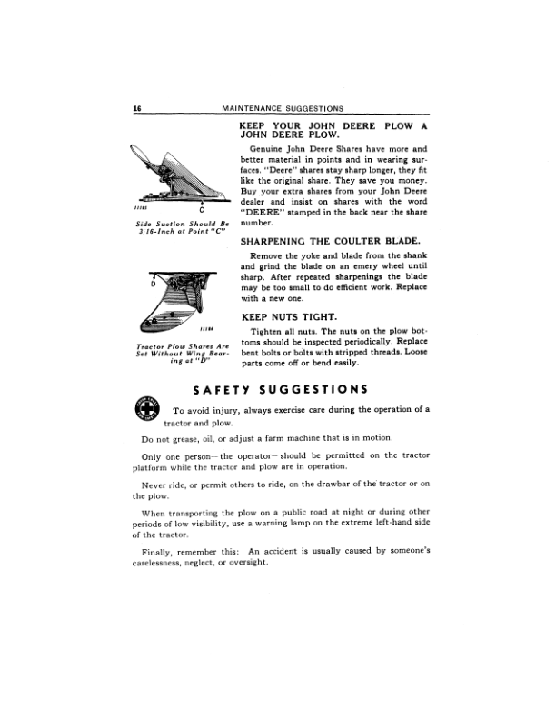 John Deere 422A Moldboard Plow Operator’s Manual (OMA47656) Workshop Guide