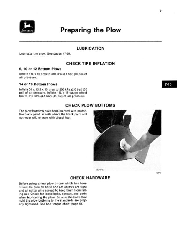 John Deere 3700 Flex Drawn Moldboard Plow Operator’s Manual (OMA49086) Workshop Guide