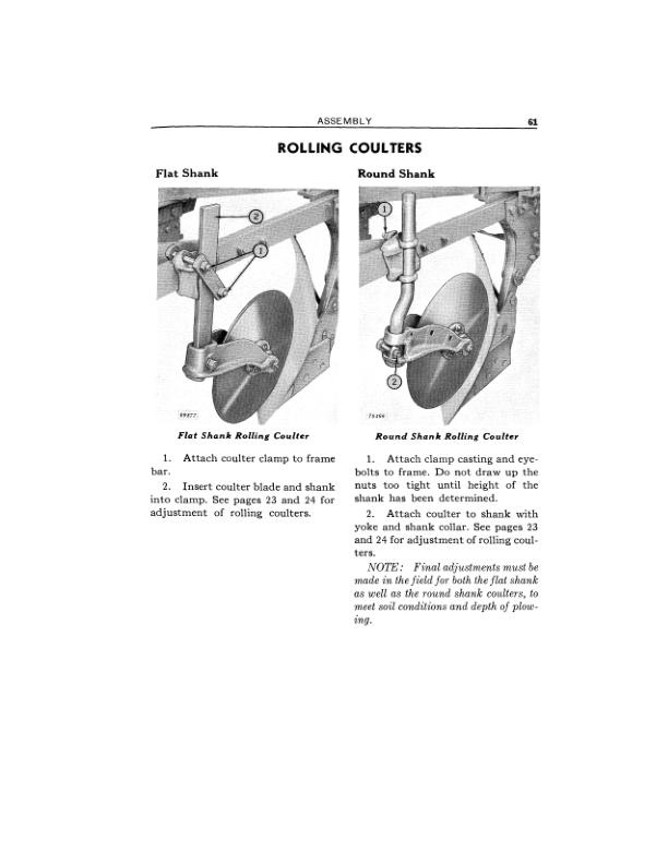 John Deere 66 Drawn Moldboard Plow Operator’s Manual (OMA51159) Workshop Guide