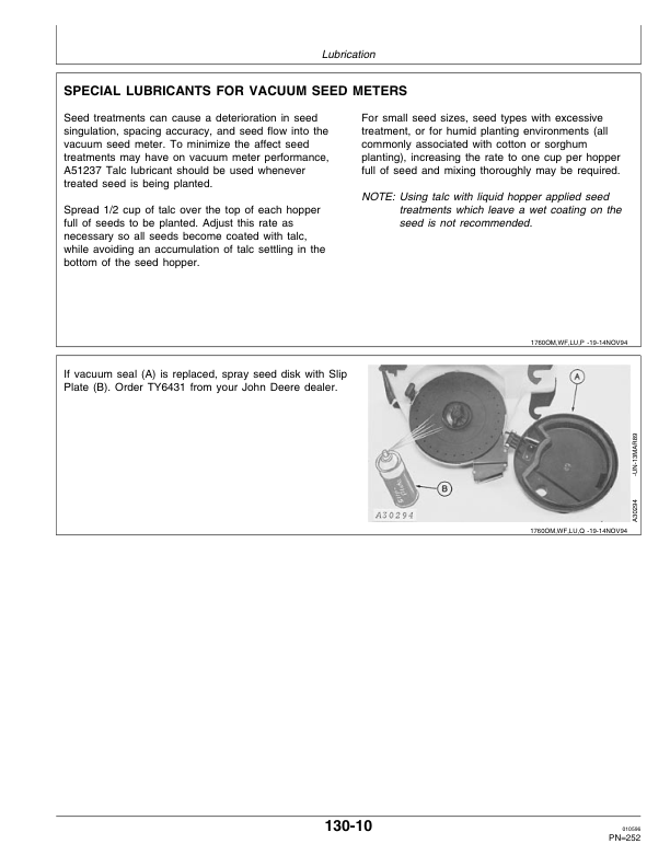 John Deere 1760 Drawn Planters (665101-665999) Operator’s Manual (OMA54964) Workshop Guide