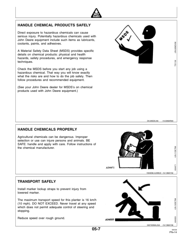 John Deere 1750 Drawn Planters (680100-684999) (4R – 6N – 6W – 8N = Conservation) (4N – 4W – 6N = Standard) Operator’s Manual (OMA62298) Workshop Guide