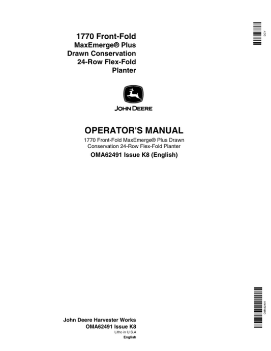 John Deere 1770 Drawn Planters (690101-690999) Operator’s Manual (OMA62491) Workshop Guide