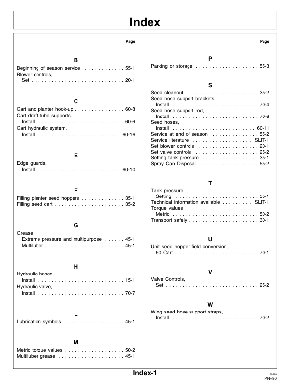 John Deere 60 Seed Cart Operator’s Manual (OMA63232) Workshop Guide