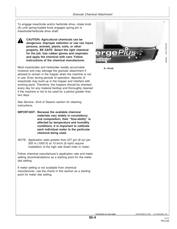 John Deere 1760 & 1760NT Planters (North American) (690101-695100) Operator’s Manual (OMA67600) Workshop Guide