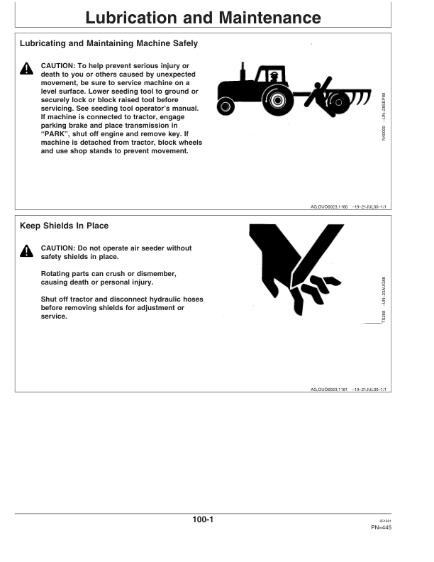 John Deere 1900 Commodity Air Cart North America Operator’s Manual (OMA69931) Workshop Guide