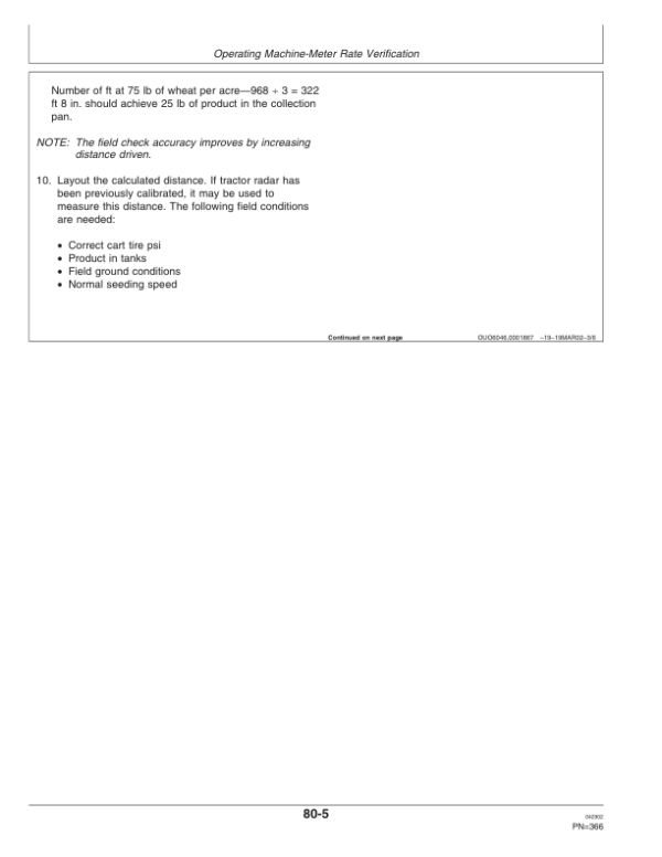 John Deere 1900 Commodity Air Cart North America Operator’s Manual (OMA74085) Workshop Guide
