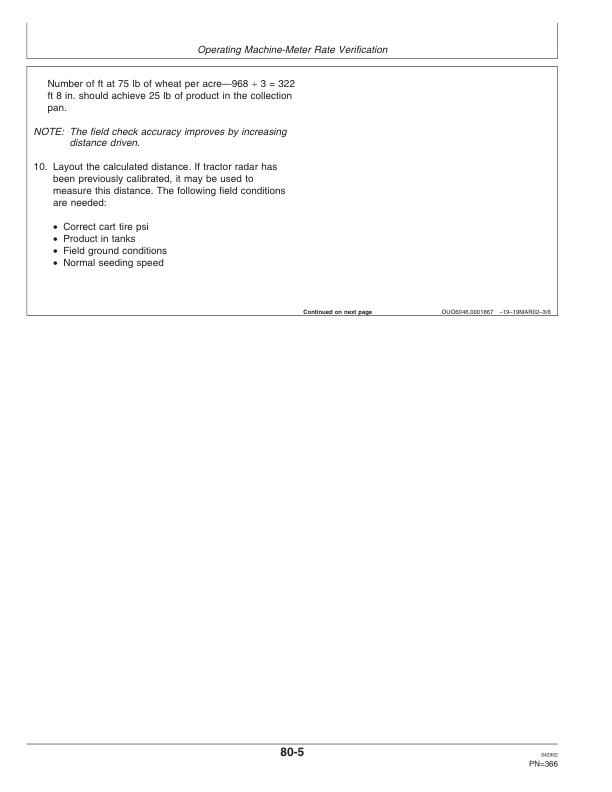 John Deere 1900 Commodity Air Cart North America Operator’s Manual (OMA74085) Workshop Guide