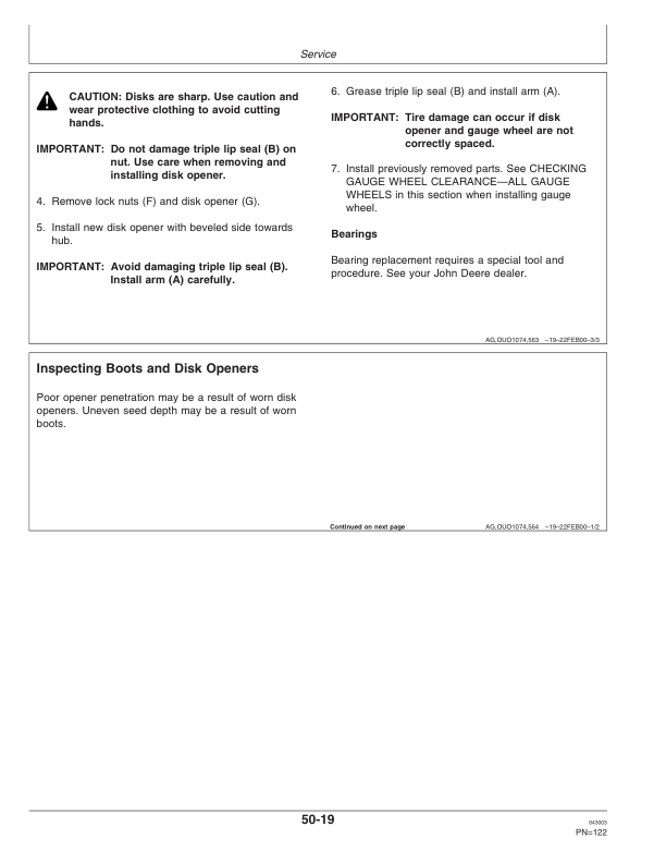 John Deere 1890 No-Till Air Drill North America (700101-705100) Operator’s Manual (OMA77479) Workshop Guide
