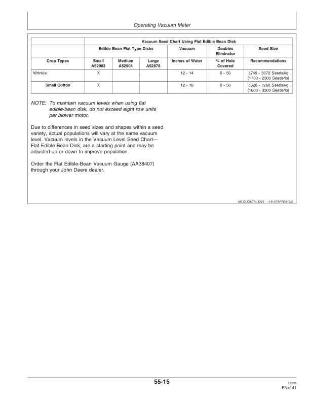 John Deere 1760 & 1760NT Drawn Planter (705101-715999) Operator’s Manual (OMA82875) Workshop Guide