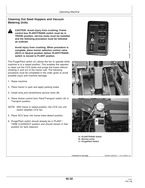 John Deere 1770NT 24-Row CCS Pro-Series Planter with XP Row Units Operator’s Manual (OMA83931) Workshop Guide