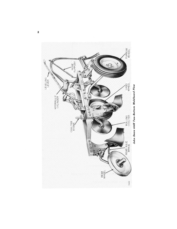 John Deere 444H Two-Bottom Tractor-Drawn Moldboard Plow Operator’s Manual (OMA841158) Workshop Guide
