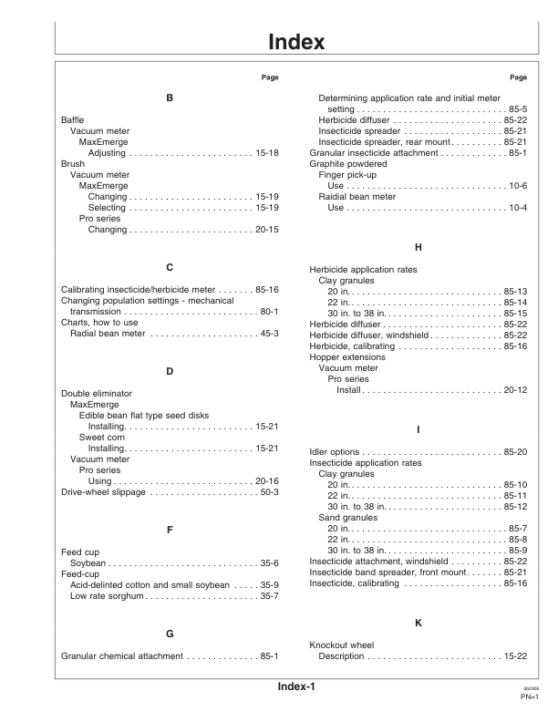 John Deere Rate Charts & Settings Standard Units (720101- ) Operator’s Manual (OMA84620) Workshop Guide