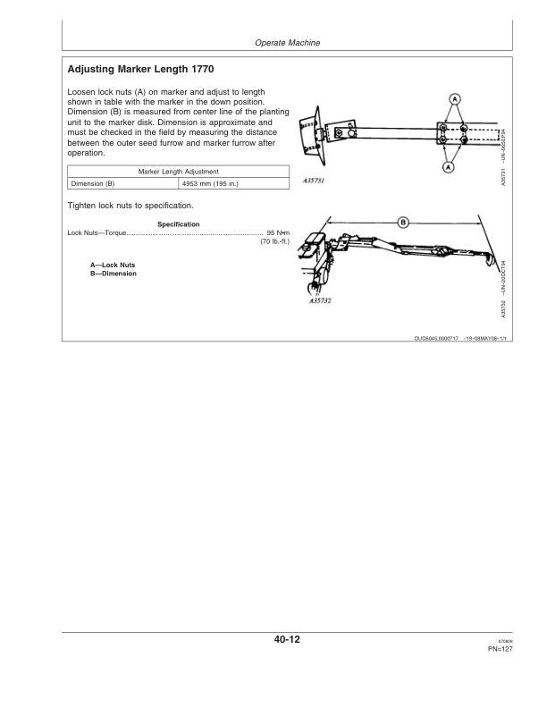John Deere 1750, 1770 12R, 1780 Planters (730101-735100) Operator’s Manual (OMA86789) Workshop Guide