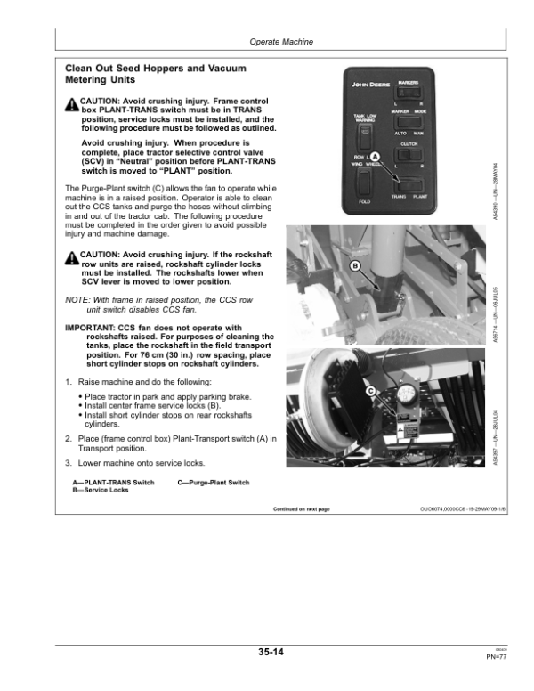John Deere 1790 Front-Fold Planters (735101-) Operator’s Manual (OMA88836) Workshop Guide