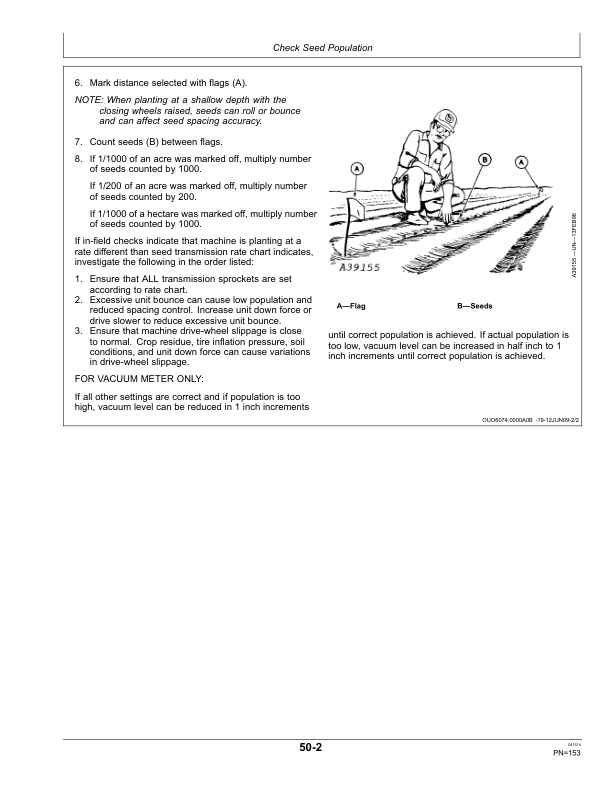 John Deere Rate Charts & Settings Standard Units (740101- ) Operator’s Manual (OMA89866) Workshop Guide
