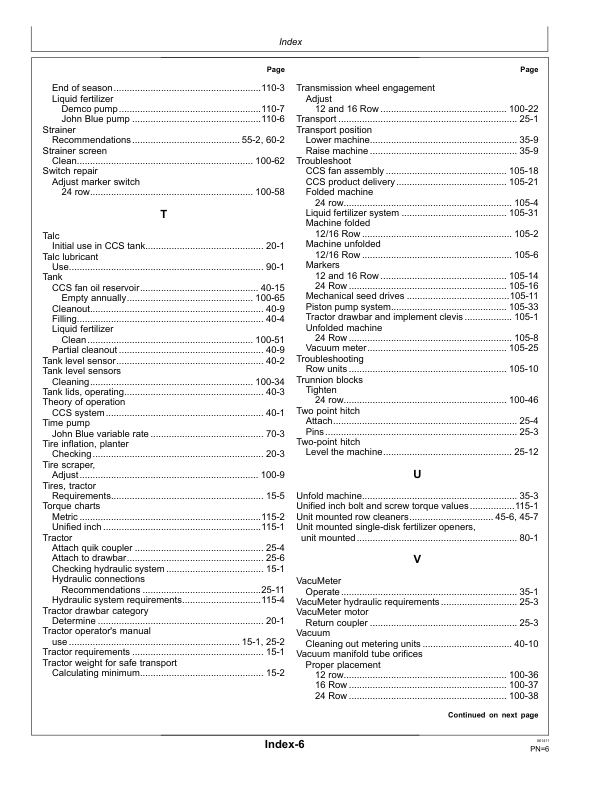 John Deere 1770NT CCS Pro-Series Planter 12/16/24 Row w/ XP Row Units Operator’s Manual (OMA91234) Workshop Guide