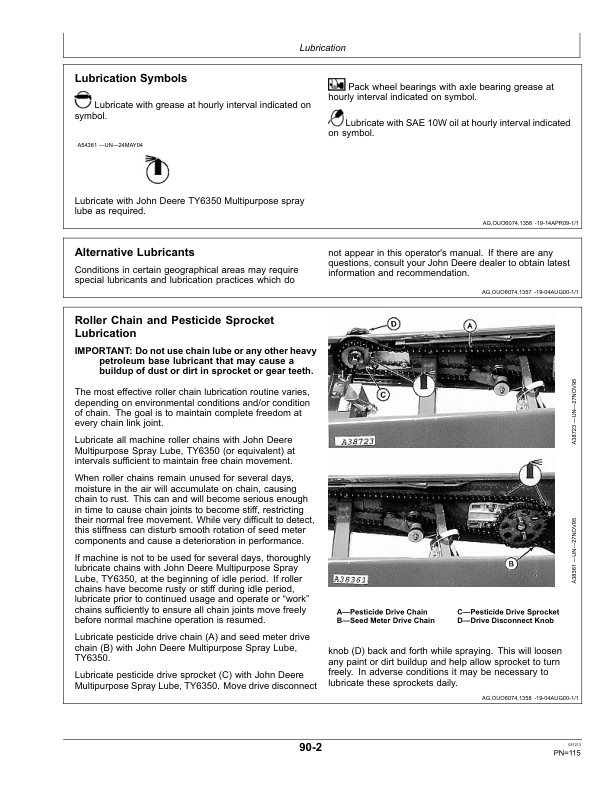 John Deere 1760, 1760NT Wing Fold Planters Operator’s Manual (OMA96321) Workshop Guide