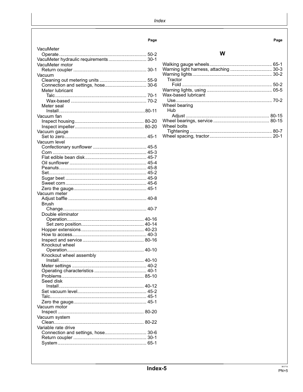 John Deere Components for Deere/Orthman Planters Worldwide Edition (760101-765100) Operator’s Manual (OMA97550) Workshop Guide