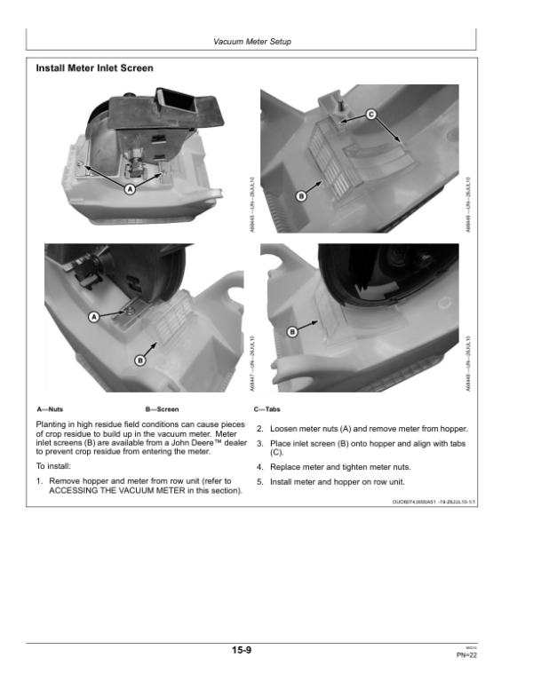 John Deere Rate Charts & Settings (Metric) (000000-765100) Operator’s Manual (OMA98983) Workshop Guide