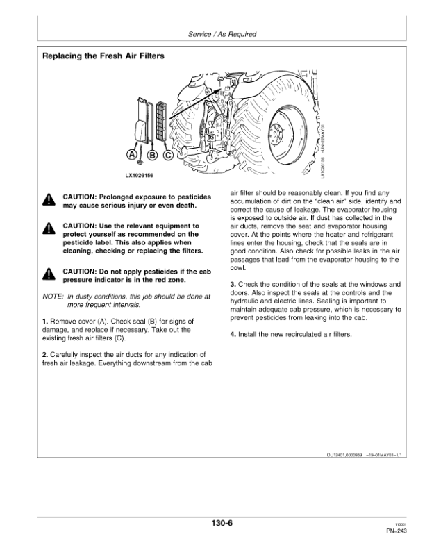 John Deere 6020, 6120, 6220, 6320, 6420, 6420S Tractors Operator’s Manual (OMAL152760) Workshop Guide