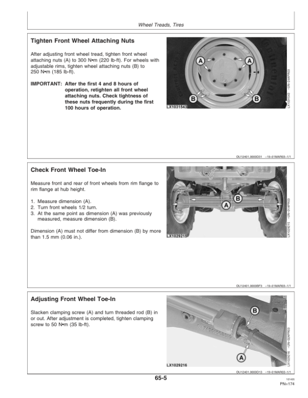 John Deere 6120, 6220, 6320, 6420, 6120L, 6220L, 6320L, 6420L & 6520L Tractors Operator’s Manual (OMAL162071) Workshop Guide