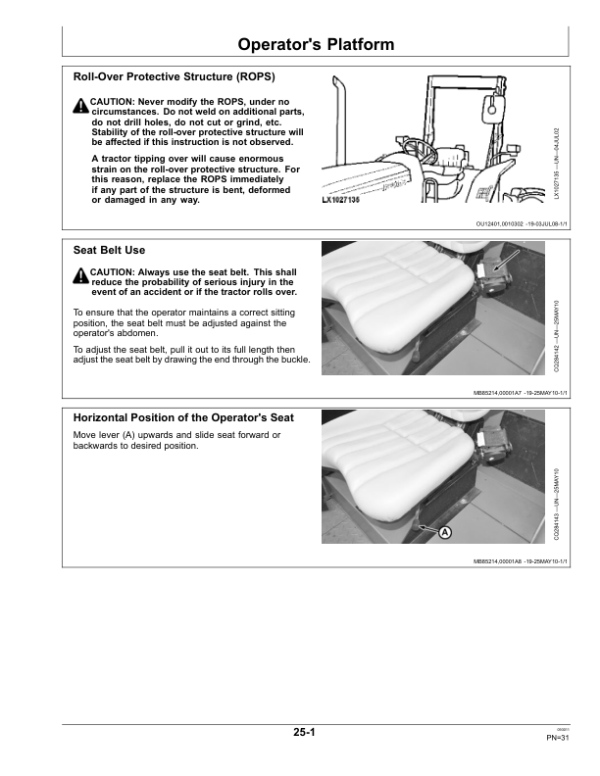 John Deere 6110E (-001473), 6125E (-000620) Tractors Operator’s Manual (OMAL205734) Workshop Guide
