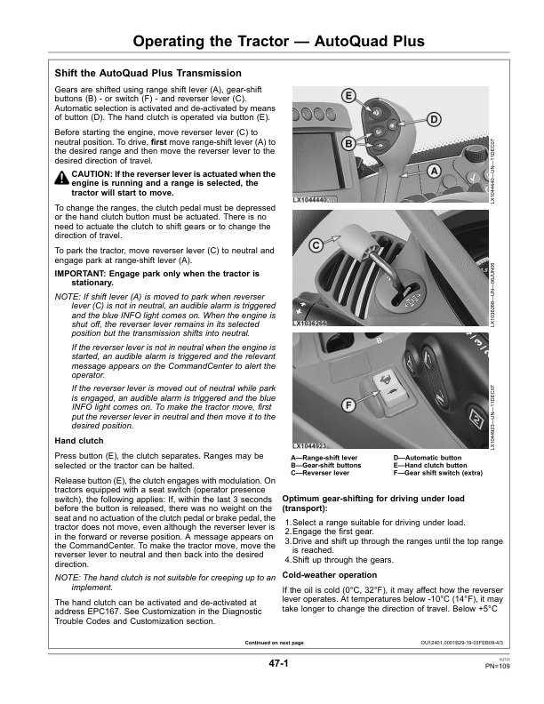 John Deere 7130, 7230, 7330, 7430 & 7530 Premium Tractors (North American Export Edition) Operator’s Manual (OMAL206902) Workshop Guide