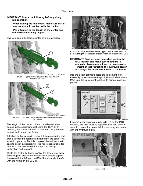 John Deere Tractors 6R 110, 6R 120, 6R 130, 6R 140, 6R 150 (MY22- ) Operator’s Manual (OMAL234790) Workshop Guide
