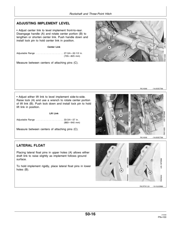 John Deere 4555, 4755, 4955 Tractors Operator’s Manual (OMAR110016) Workshop Guide