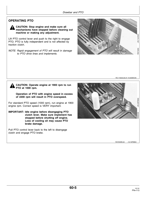 John Deere 8570, 8770, 8870, 8970 Tractors Operator’s Manual (OMAR112116) Workshop Guide