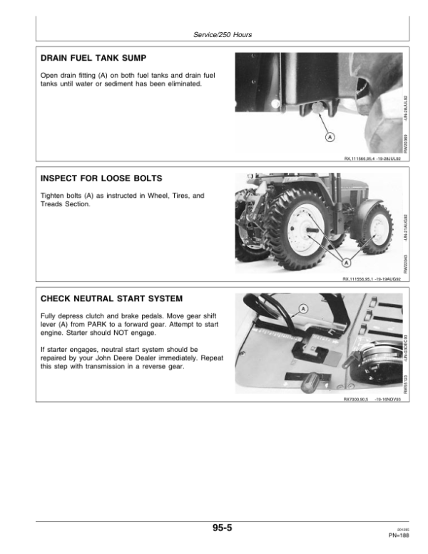 John Deere 7600, 7700, 7800 Tractors Operator’s Manual (OMAR112756) Workshop Guide